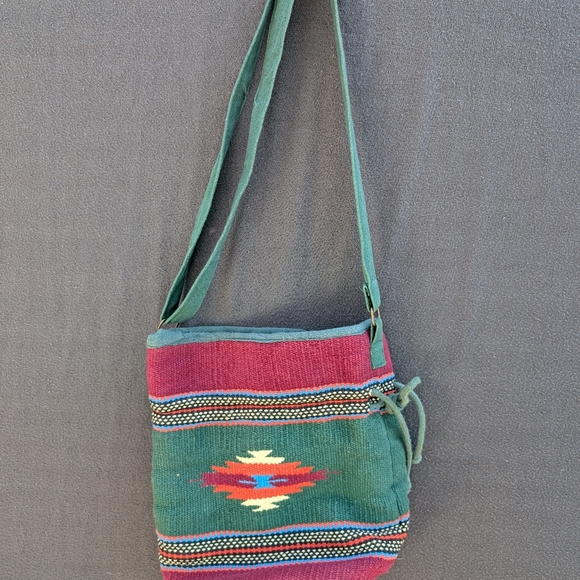 Western Navajo Print Hippie Chic Woven Shoulder Bag - Picture 2 of 4